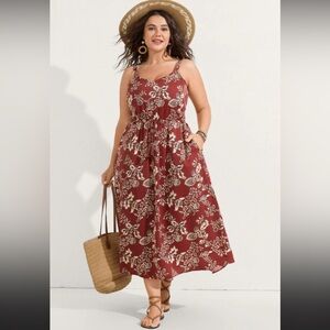 BloomChic Burgundy Floral Dress